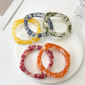 ट्रेंडी गर्मी महिलाओं को साफ फूल बर्फ अनाज रेजिन महिलाओं को भित्तिचित्र वर्ग ज्यामितीय फैशन गहने - Product Image 2