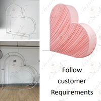 Arche en aluminium en forme de cœur ANNIELU avec housses en tissu élastique, support de toile de fond portable pour la décoration de cérémonie