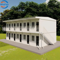 Maison préfabriquée modulaire à toit triangulaire à deux étages WinFair, économique, pour abri d'urgence / logement de secours en cas de catastrophe