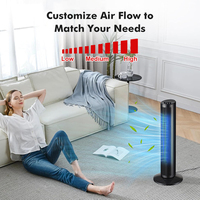 Ventilador de Torre Eléctrico Oscilante Portátil de Bajo Ruido para el Hogar, Personalizado de Fábrica, 29 Pulgadas, Plástico, 50W, 3 Velocidades, Sin Aspas