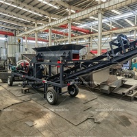 Concasseur à marteaux portable haute productivité pour pavés, concasseur à marteaux mobile pour granit, installation mobile de concassage à marteaux pour gypse