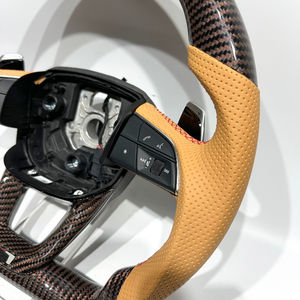 Volant de voiture sport en fibre de carbone et cuir pour <span class=keywords><strong>Audi</strong></span> <span class=keywords><strong>Q</strong></span> C8 A1 A3 A4 A5 A6 A7 A8 B6 B7 B8 B9 C6 C7 TT R8 - Product Image 2