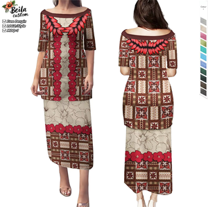 Thăng hoa in ấn Polynesian Tribal puletasi tapa mô hình mix Hibiscus <span class=keywords><strong>SAMOA</strong></span> puletasi - Product Image 1