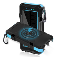 2025 Tendance Banque d'alimentation solaire sans fil 20000 Mah Produits Offres Spéciales Chargeur USB Batterie Banque d'alimentation étanche avec panneaux solaires