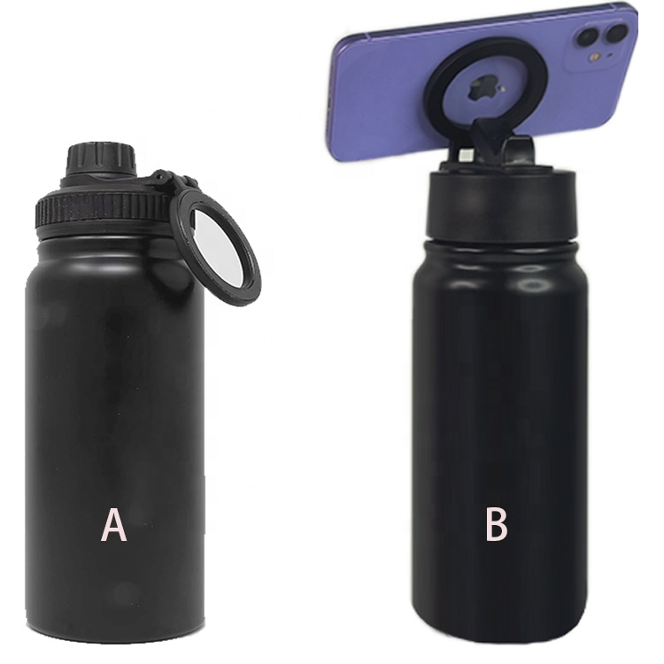 Borraccia Termica 720 Ml In Acciaio Inox Bianca Con Supporto Magnetico Per Telefono – Ideale Per Viaggi, GPS E Videochiamate - 5