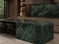 Dalle de marbre volcanique luxuriant polie pour plan de travail de cuisine, panneau mural TV, dessus de meuble de salle de bain, contour de cheminée, dessus de console, plateau de table