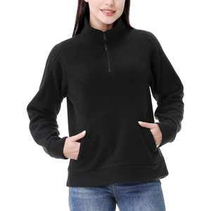 Women's Soft Polar Fleece Quarter Zip Pullover Long Sleeve Sweatshirt Casual Autumn Outerwear - Product Image 4