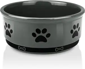 Nhà sản xuất bán buôn biểu tượng tùy chỉnh bền gốm Pet Dog bát 600ml Pet Feeder bát