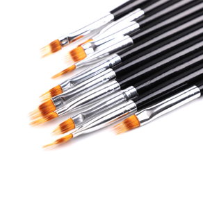 Pinceau à ongles noir avec manche en bois, pinceau pour peinture florale, pinceau de dessin, pinceau de dégradé, poils en nylon, pinceaux de manucure pour salon de beauté - Product Image 4