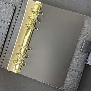 Cruscotti in acrilico nero opaco copertura raccoglitore A6 fai da te Notebook 6 fori oro argento metallo rotondo anello acrilico divisori per Budgeting - Product Image 5