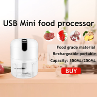 Outils pour fruits et légumes, hachoir électrique pour ail et oignon, mini hachoir à légumes USB pour la cuisine, 350 ml