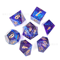 Jeu de dés polyédriques en résine à angle droit D20 pour jeux DND et COC - Dés multi-faces pour Mahjong et jeux de table