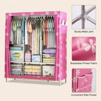 Einfacher Aufbewahrungsschrank zur Selbstmontage aus Vliesstoff, Moderner Schlafzimmer-Organizer, Kleiderschrank
