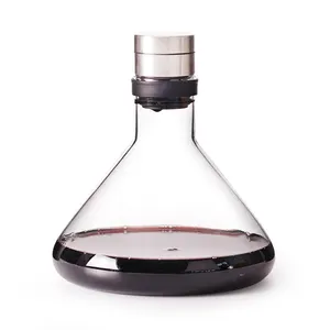 Vendita calda! Qualità fatta a mano ecologica unica forma di vetro senza piombo in cristallo di whisky decanter vino rosso Decanter Set OEM