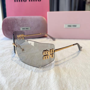 نظارات شمسية فاخرة من ماركة ميو، نظارات شمسية نسائية أنيقة، حماية من الأشعة فوق البنفسجية UV400، إطار معدني، تصميم كلاسيكي، نظارات شمسية للجنسين - Product Image 5