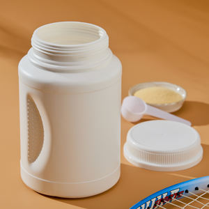 Tarro de suplemento de plástico HDPE PCR sostenible, de boca ancha contenedor hermético, logotipo personalizado, precio de fábrica para proteína en polvo - Product Image 1