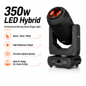 Compact 350W LED Moving Head BEAM SPOT WASH 3-in-1 for Wedding, DJ, and Party <b>Lighting</b> - Product Image 2