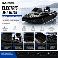 Jet-boat électrique 15 kW, scooter aquatique haute vitesse 2 places, propulsion par batterie lithium, embarcation personnelle pour sports nautiques
