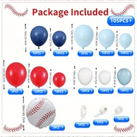 Kit d'arche de guirlande de ballons de baseball, ballons en latex et en aluminium, décorations de fête sportive, anniversaire, baby shower, ensemble de ballons