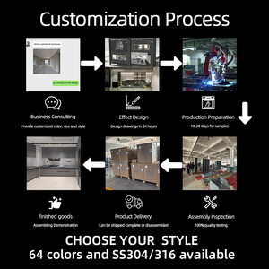 Installazione gratuita sala da pranzo in acciaio inox armadio da cucina Zero formaldeide <span class=keywords><strong>a</strong></span> prova di umidità appartamento fornelli armadio da cucina - Product Image 4