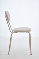 Chaises modernes beiges en gros avec coussin moelleux, chaise longue, structure en métal, pour chambre, café, hôtel, salle à manger
