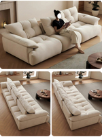Moderne Weiche Verstellbare Rückenlehne Sofas Cremeweiß Wohnzimmer-Sofas für Zuhause Beliebtes Neues Designer Breitsitz-Stoffsofa-Set