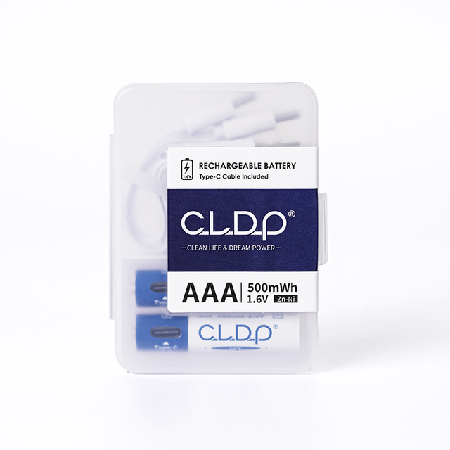 OEM Logo Custom 2pack 1.6v Zn-Ni AAA USB Rechargeable Nickel-Zinc Batteries with Type-C Charging Port Powerful and Convenient