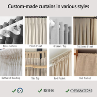 Cortinas Opacas Jacquard de Alta Densidad de 320 g/m² Hechas a Medida con Cenefa, Cortinas con Pliegues en S Personalizadas para Proyectos de Villas y Hoteles de Lujo