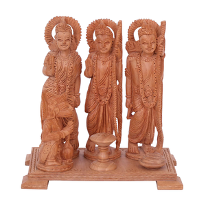 Estatua de Darbar de Ram de madera pulida de 6 pulgadas hecha a mano, ídolo de Dios hindú para figurita espiritual, artesanías de madera, cajas de madera, carteles de pared - Product Image 6