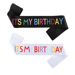 it's my birthday Girl Sash with Foil Soft Satin bachelorette party for Women Sash Sweet 18th 21st party supplies favors