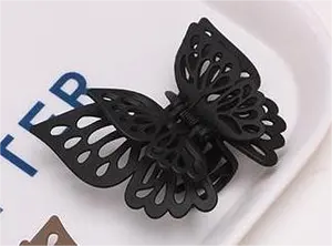 8cm Hollow Double Layer Butterfly Milk Tea Four-color Frosting Clip