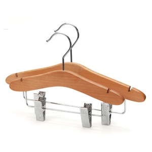 Clips antidérapants de haute qualité personnalisés cintres d'extension de cheveux en bois à un niveau peu encombrant pour garde-robe de salon - Product Image 3