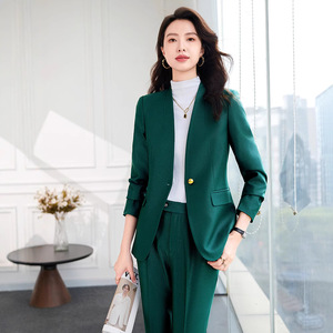Women's Suit Set Polyester Worsted Full Sleeve Autumn Anti-Wrinkle Office Lady Professional Slim Fit - Product Image 5