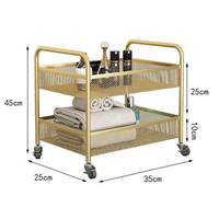 Plateau de meubles de luxe en or blanc, Machine de coiffure, beauté des ongles, Spa, Salon, chariot avec serrure