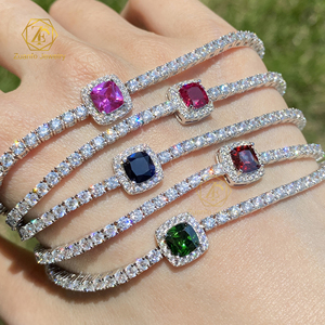Tùy Chỉnh Phòng Thí Nghiệm Grown Emerald <span class=keywords><strong>Ruby</strong></span> Sapphire Vòng Đeo Tay Ome Đá Quý Đồ Trang Sức Moissanite Tennis Vòng Đeo Tay Cho Phụ Nữ - Product Image 3