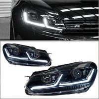 Kit de modernisation des phares pour Golf VI 2009-2012, phares à lentille LED 12V 75 LED avec clignotants séquentiels 30W