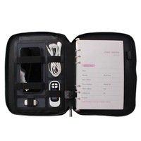 Carnet en cuir A5 avec fermeture éclair, batterie externe sans fil, porte-documents, classeur en cuir pour hommes, batterie externe spirale / pour le bureau