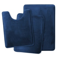 Ensemble de tapis de bain gris 3 pièces, ensemble de toilette 3 pièces, tapis de sol antidérapant pour salle de bain