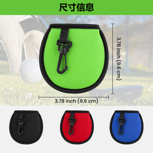 Golf Ball Cover Neoprene Fabric 3.78 Inch Portable With Hook For Golf Accessories - Product Image 1