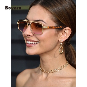 Boyarn classique petit cadre Double faisceau hommes et femmes nuances dégradé épais métal jambe polygone Uv400 Protection <span class=keywords><strong>lunettes</strong></span> <span class=keywords><strong>de</strong></span> <span class=keywords><strong>soleil</strong></span> - Product Image 5