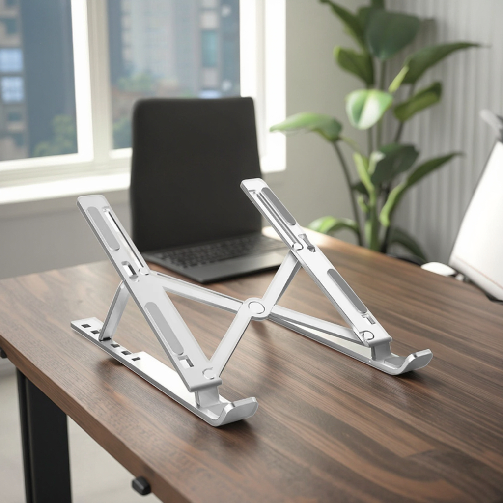 Hot Sale Factory Foldable Aluminum Alloy Cooling Laptop Stand Specific Use for Computer Desk Tablet PC Holder Metal Material