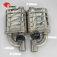 Silencieux d'échappement universel haute performance 2,75 pouces à double sortie avec valve électrique et tube perforé pour modification automobile