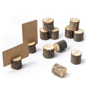 12 mini porte-cartes en bois et 24 cartes de placement en kraft, étiquettes alimentaires pour buffet de fête, porte-cartes nominatifs et porte-photos - Product Image 4