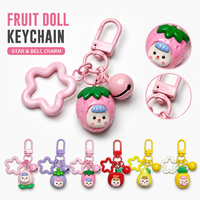 3D Fruitfiguurtjes Sleutelhanger Schattige Hars Appel Peer Ster Bel Charms Tas Hangertje Telefoonbandje Cadeaus voor Meisjes Kinderen Studenten en Vrienden