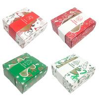 Boîte à bonbons de Noël transfrontalière carrée en carton blanc avec fenêtre en PVC, boîte à biscuits, boîte à pâtisserie, boîte cadeau