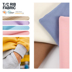 Tejido de punto de textura fina sin costuras 2x2 Tc Rib para la producción de ropa para adultos. - Product Image 1