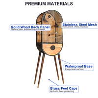Cage à oiseaux de qualité supérieure pour perroquets avec options de décoration intérieure DIY ; Construction en acier inoxydable et bois massif ; pour petits oiseaux