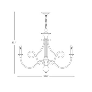 Lámpara de araña estilo francés para villa, candelabro europeo sencillo para sala de estar y comedor, lámpara de cobre estilo americano retro - Product Image 2