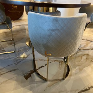 <span class=keywords><strong>Chaise</strong></span> de salle à manger d'appoint luxueuse en <span class=keywords><strong>velours</strong></span> matelassé avec base <span class=keywords><strong>cantilever</strong></span> en métal doré, <span class=keywords><strong>chaise</strong></span> de salle à manger moderne - Product Image 2