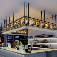 Support mural pour bar, porte-bouteilles, armoire à vin, porte-verres à vin rouge suspendus, armoire suspendue pour bar et restaurant
